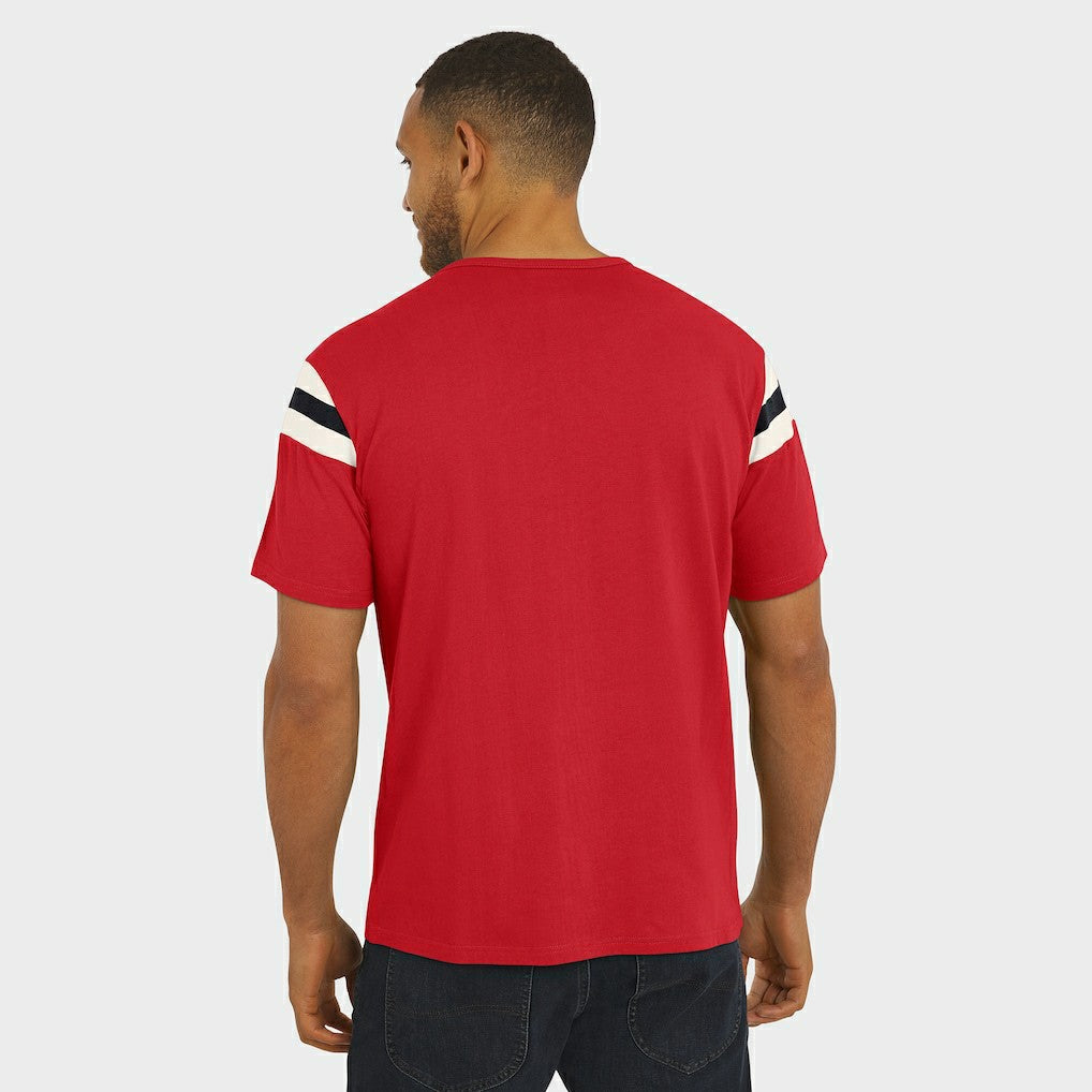 San Francisco 49ers Darius Rucker Collection Football Stripe Sleeve T-Shirt Scarlet