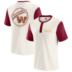 Washington Commanders Darius Rucker Collection Henley Colorblock Slub Pocket T-Shirt Cream