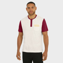 Washington Commanders Darius Rucker Collection Henley Colorblock Slub Pocket T-Shirt Cream