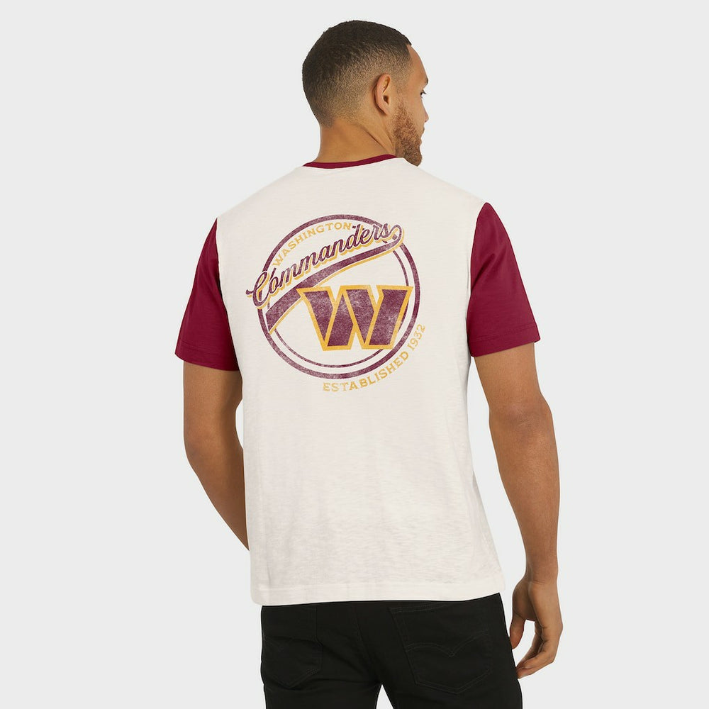 Washington Commanders Darius Rucker Collection Henley Colorblock Slub Pocket T-Shirt Cream
