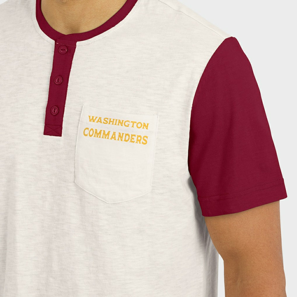 Washington Commanders Darius Rucker Collection Henley Colorblock Slub Pocket T-Shirt Cream