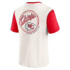 Kansas City Chiefs Darius Rucker Collection Henley Colorblock Slub Pocket T-Shirt Cream