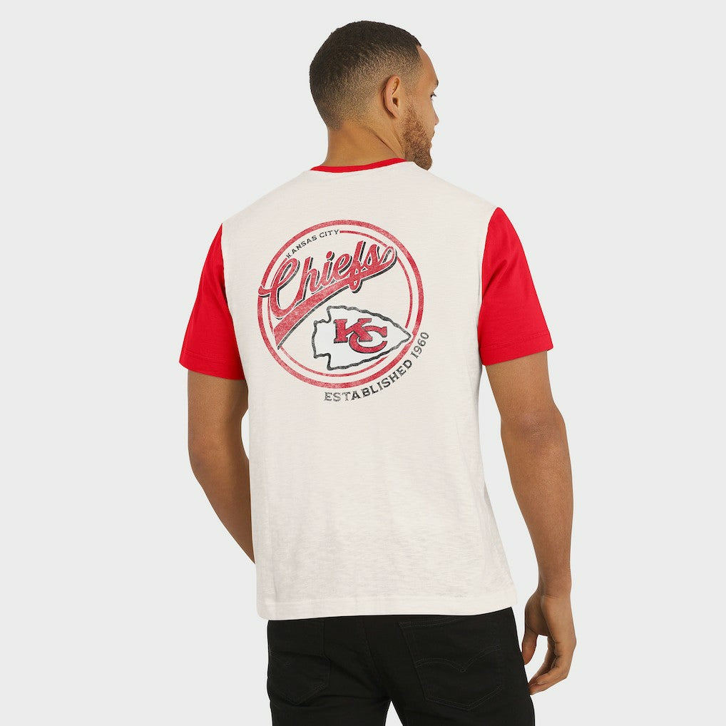 Kansas City Chiefs Darius Rucker Collection Henley Colorblock Slub Pocket T-Shirt Cream
