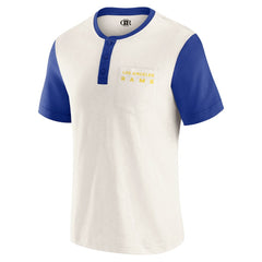 Los Angeles Rams Darius Rucker Collection Henley Colorblock Slub Pocket T-Shirt Cream