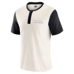 Las Vegas Raiders Darius Rucker Collection Henley Colorblock Slub Pocket T-Shirt Cream