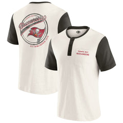 Tampa Bay Buccaneers Darius Rucker Collection Henley Colorblock Slub Pocket T-Shirt Cream