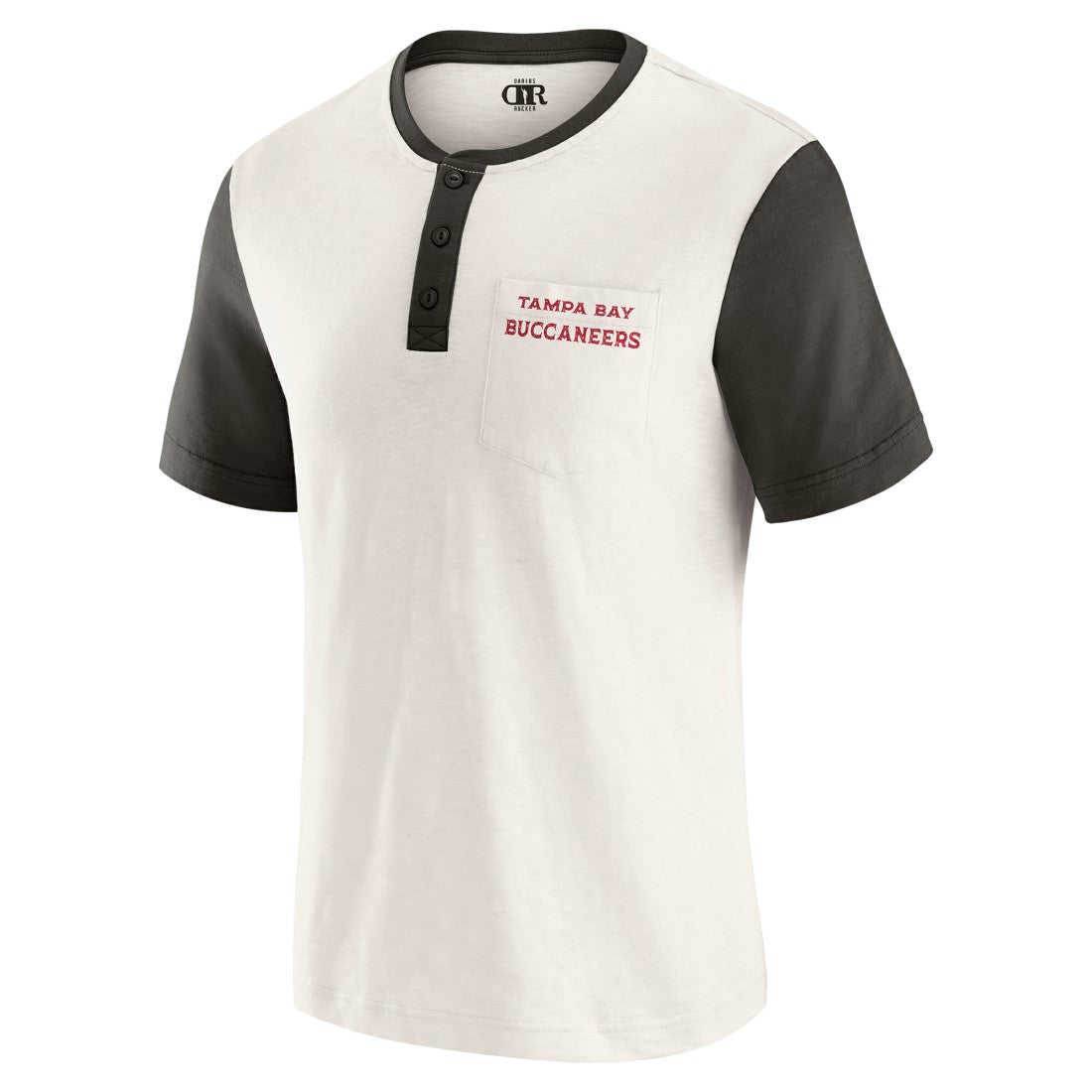 Tampa Bay Buccaneers Darius Rucker Collection Henley Colorblock Slub Pocket T-Shirt Cream