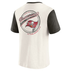 Tampa Bay Buccaneers Darius Rucker Collection Henley Colorblock Slub Pocket T-Shirt Cream