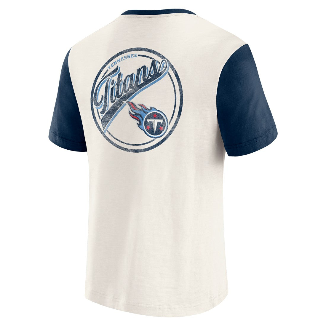 Tennessee Titans Darius Rucker Collection Henley Colorblock Slub Pocket T-Shirt Cream