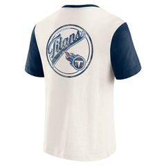 Tennessee Titans Darius Rucker Collection Henley Colorblock Slub Pocket T-Shirt Cream