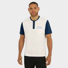 Tennessee Titans Darius Rucker Collection Henley Colorblock Slub Pocket T-Shirt Cream