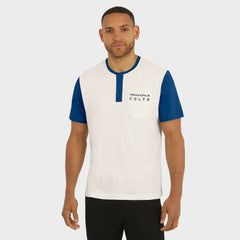 Indianapolis Colts Darius Rucker Collection Henley Colorblock Slub Pocket T-Shirt Cream