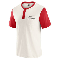 Atlanta Falcons Darius Rucker Collection Henley Colorblock Slub Pocket T-Shirt Cream