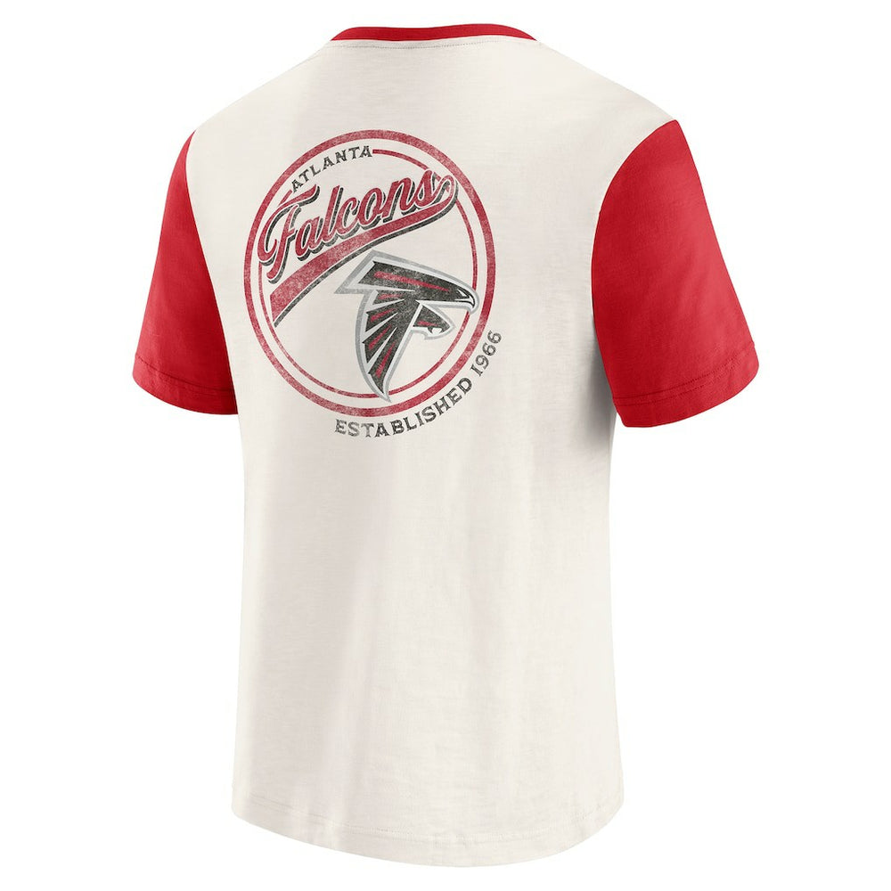 Atlanta Falcons Darius Rucker Collection Henley Colorblock Slub Pocket T-Shirt Cream
