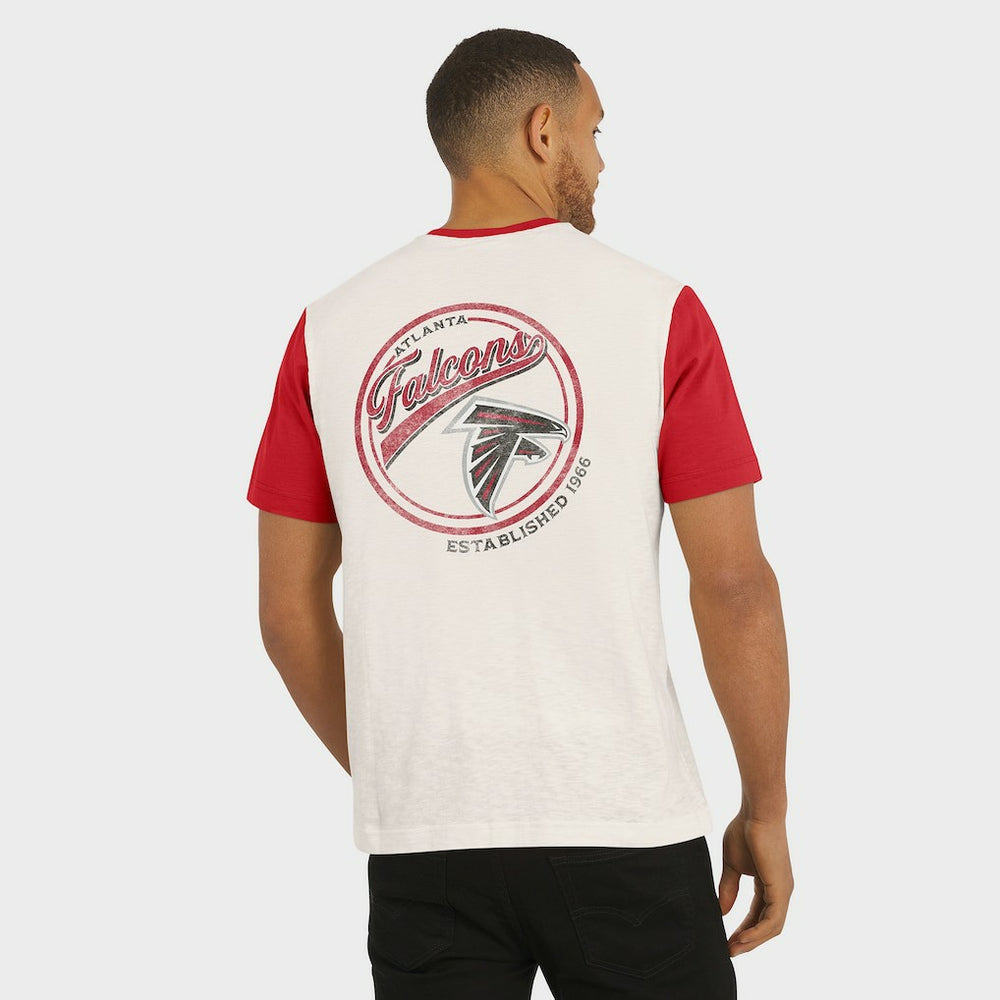 Atlanta Falcons Darius Rucker Collection Henley Colorblock Slub Pocket T-Shirt Cream
