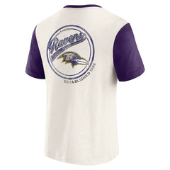 Baltimore Ravens Darius Rucker Collection Henley Colorblock Slub Pocket T-Shirt Cream