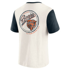 Chicago Bears Darius Rucker Collection Henley Colorblock Slub Pocket T-Shirt Cream