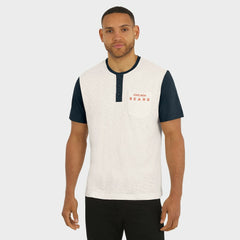 Chicago Bears Darius Rucker Collection Henley Colorblock Slub Pocket T-Shirt Cream