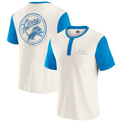 Detroit Lions Darius Rucker Collection Henley Colorblock Slub Pocket T-Shirt Cream