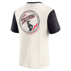 Houston Texans Darius Rucker Collection Henley Colorblock Slub Pocket T-Shirt Cream