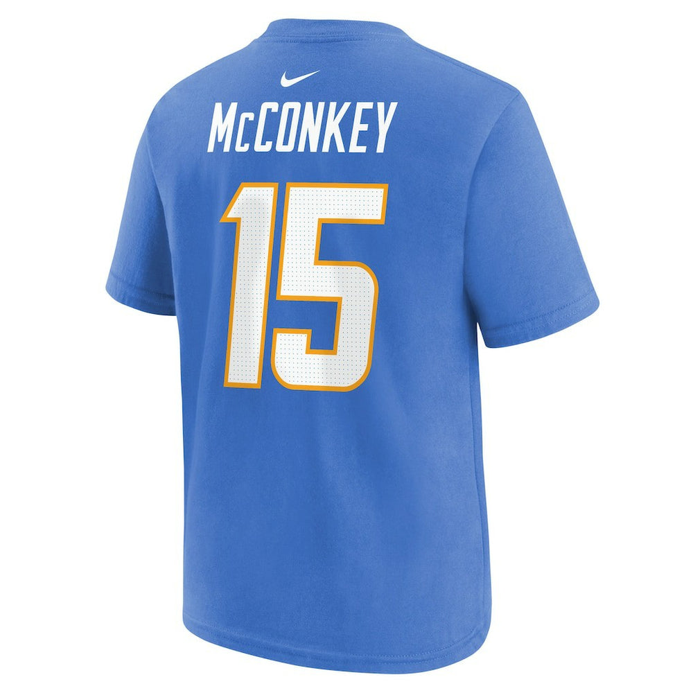 Ladd McConkey Los Angeles Chargers Youth Player Name & Number T-Shirt Powder Blue