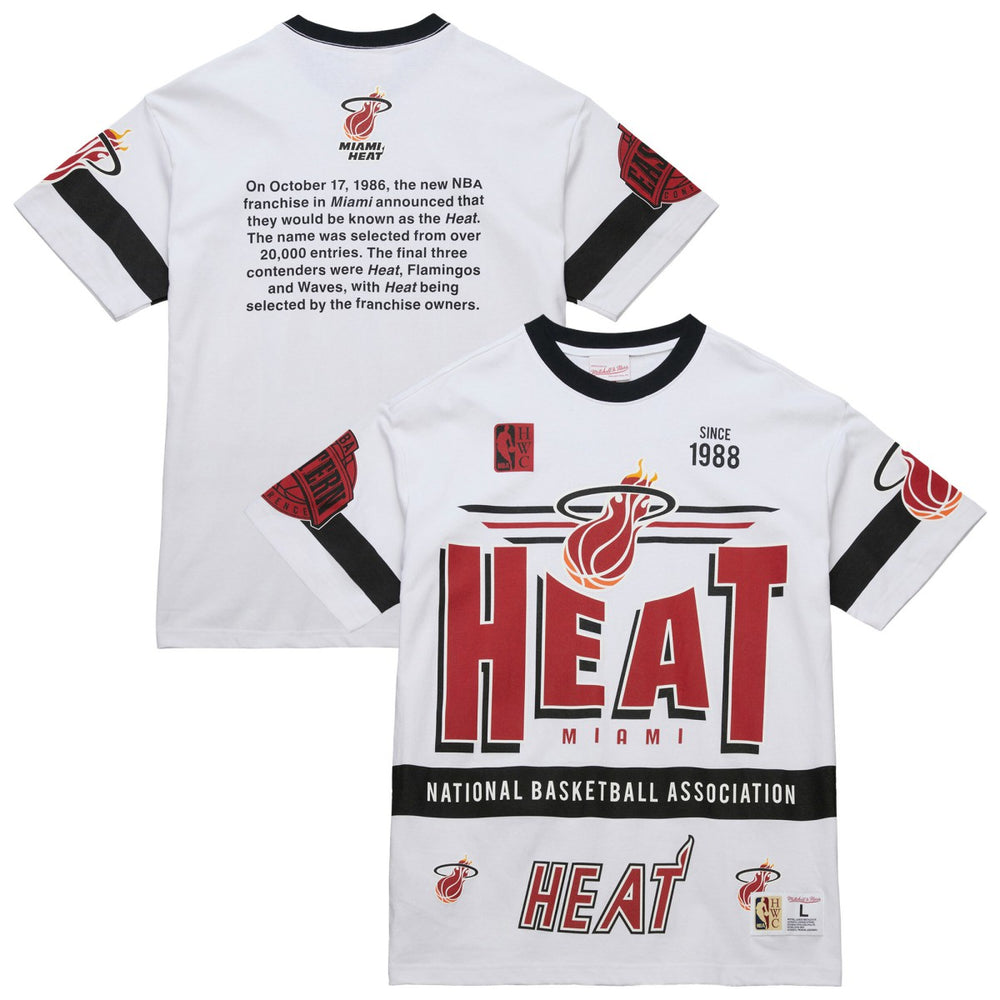 Miami Heat Unisex Hardwood Classics Vintage Team Origins Premium T-Shirt White