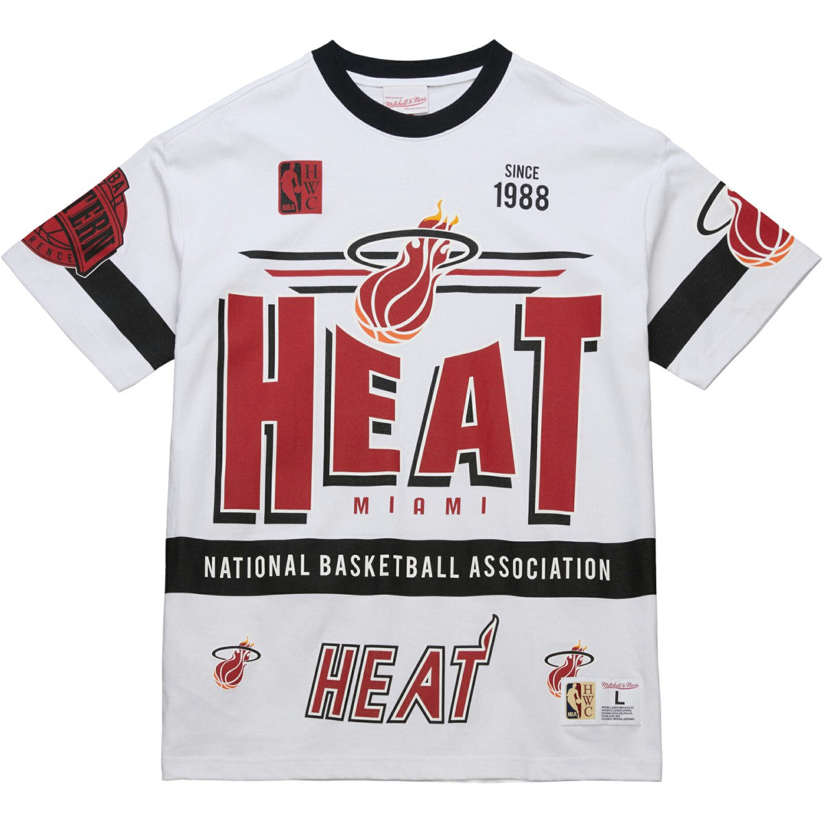 Miami Heat Unisex Hardwood Classics Vintage Team Origins Premium T-Shirt White