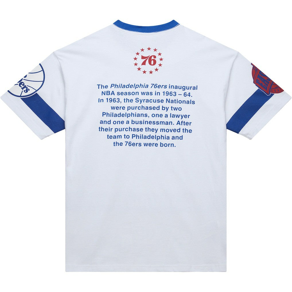 Philadelphia 76ers Unisex Hardwood Classics Vintage Team Origins Premium T-Shirt White