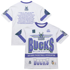 Milwaukee Bucks Unisex Hardwood Classics Vintage Team Origins Premium T-Shirt White