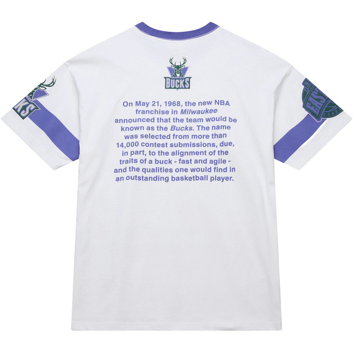 Milwaukee Bucks Unisex Hardwood Classics Vintage Team Origins Premium T-Shirt White