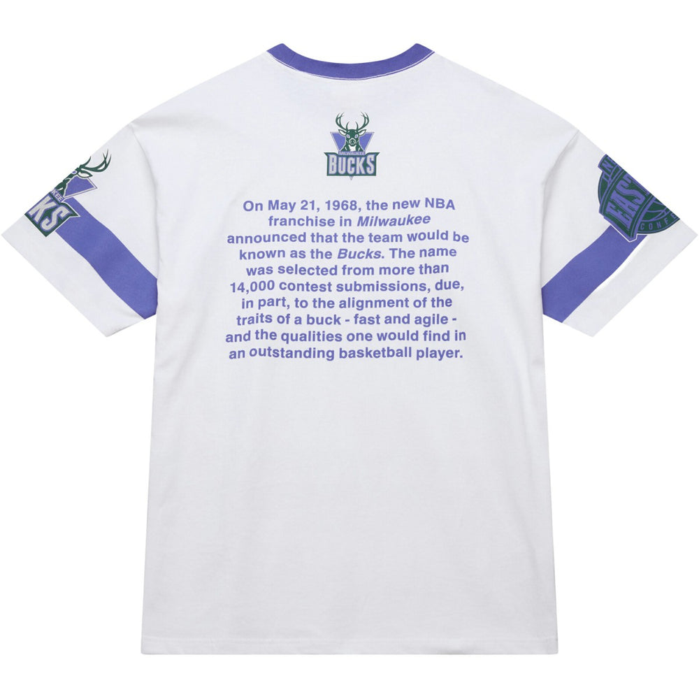 Milwaukee Bucks Unisex Hardwood Classics Vintage Team Origins Premium T-Shirt White