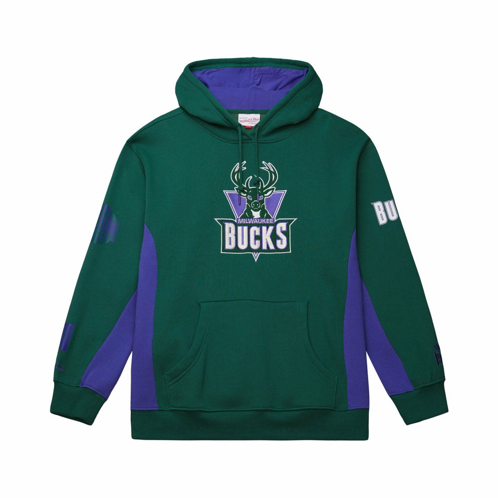 Milwaukee Bucks Hardwood Classics Team Origins Fleece Pullover Hoodie Hunter Green