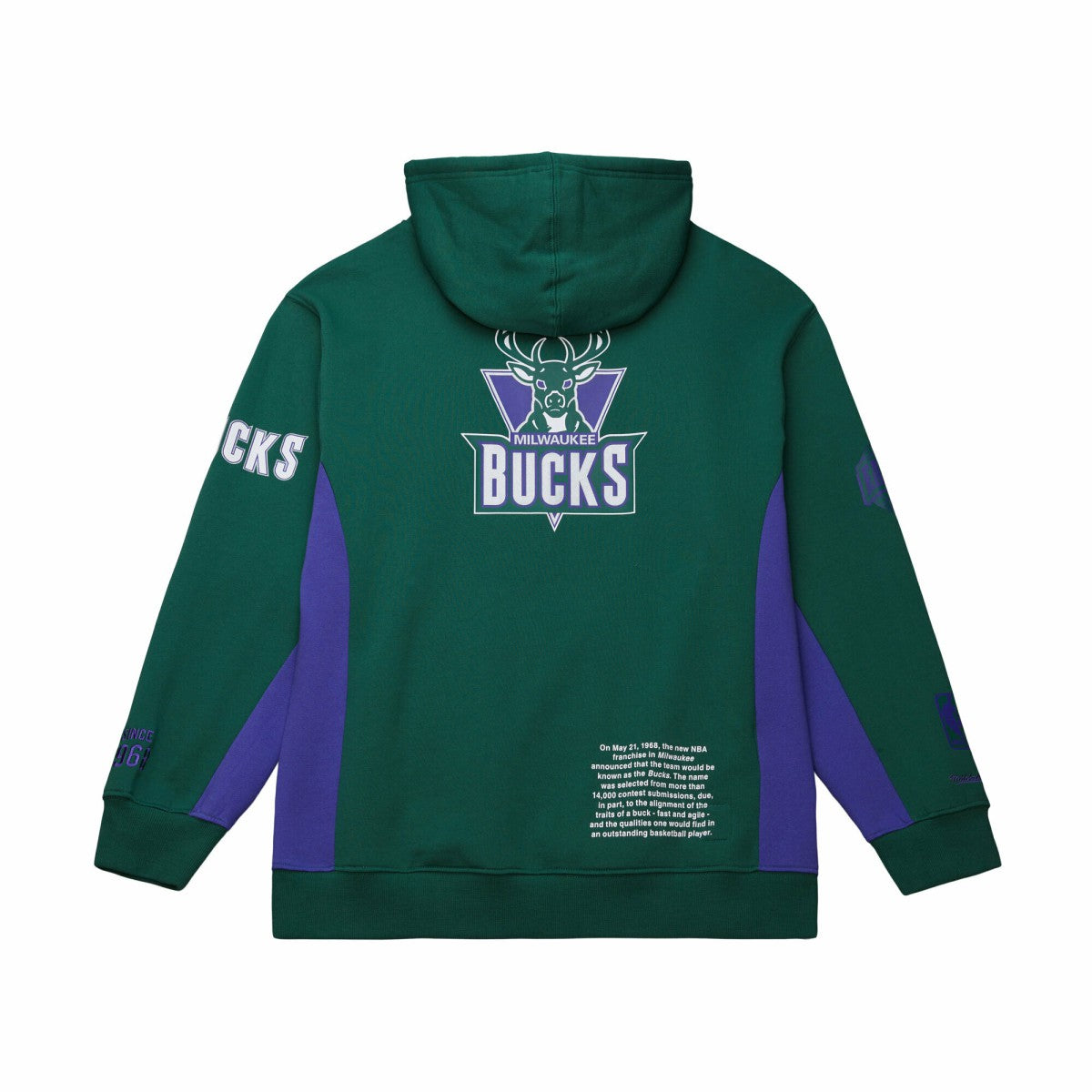 Milwaukee Bucks Hardwood Classics Team Origins Fleece Pullover Hoodie Hunter Green