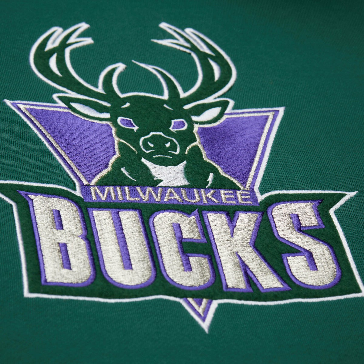 Milwaukee Bucks Hardwood Classics Team Origins Fleece Pullover Hoodie Hunter Green