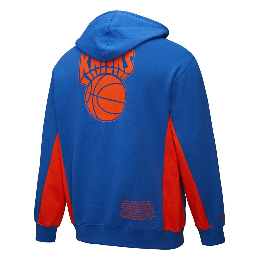 New York Knicks Hardwood Classics Team Origins Fleece Pullover Hoodie Blue