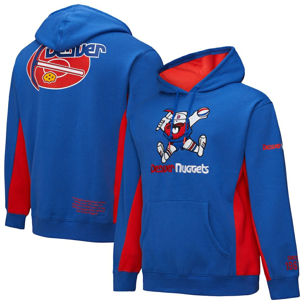 Denver Nuggets Hardwood Classics Team Origins Fleece Pullover Hoodie Royal