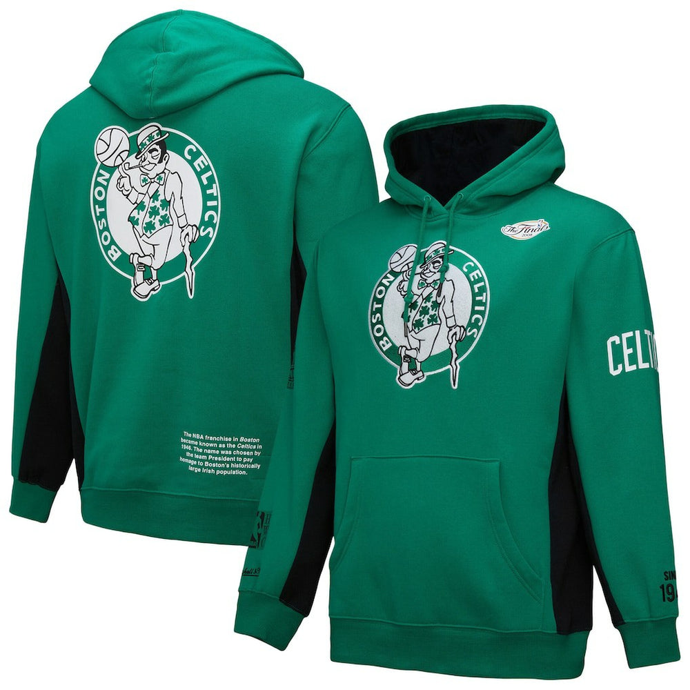 Boston Celtics Hardwood Classics Team Origins Fleece Pullover Hoodie Kelly Green