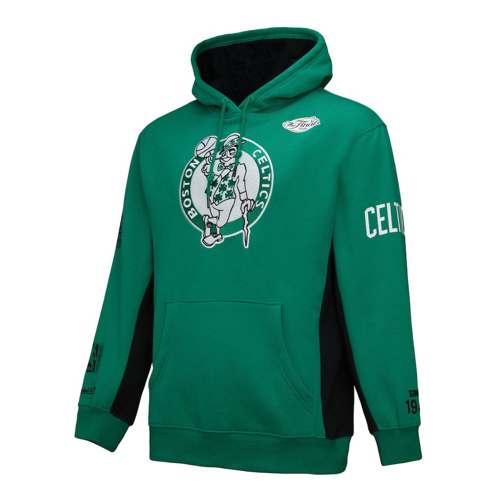 Boston Celtics Hardwood Classics Team Origins Fleece Pullover Hoodie Kelly Green
