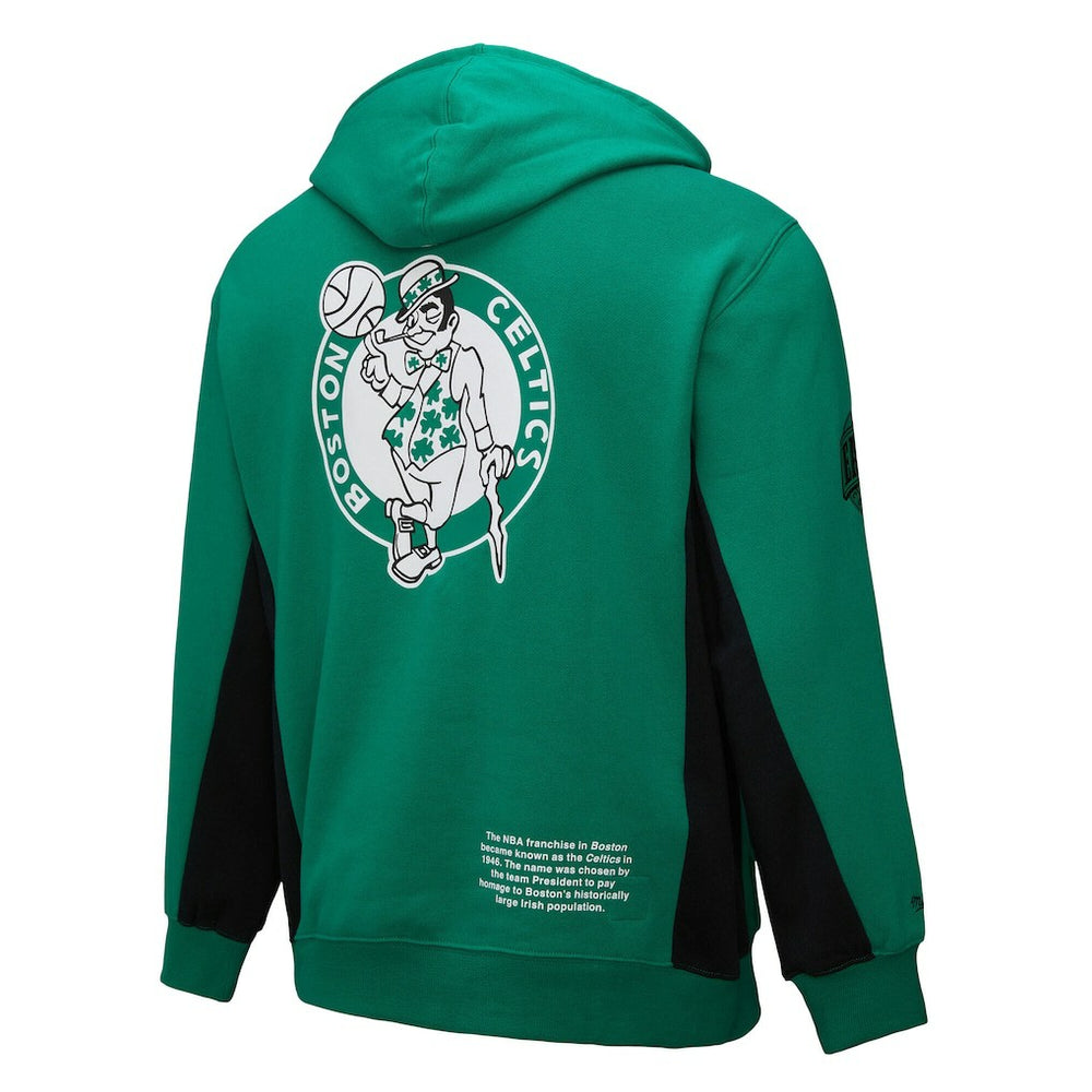 Boston Celtics Hardwood Classics Team Origins Fleece Pullover Hoodie Kelly Green