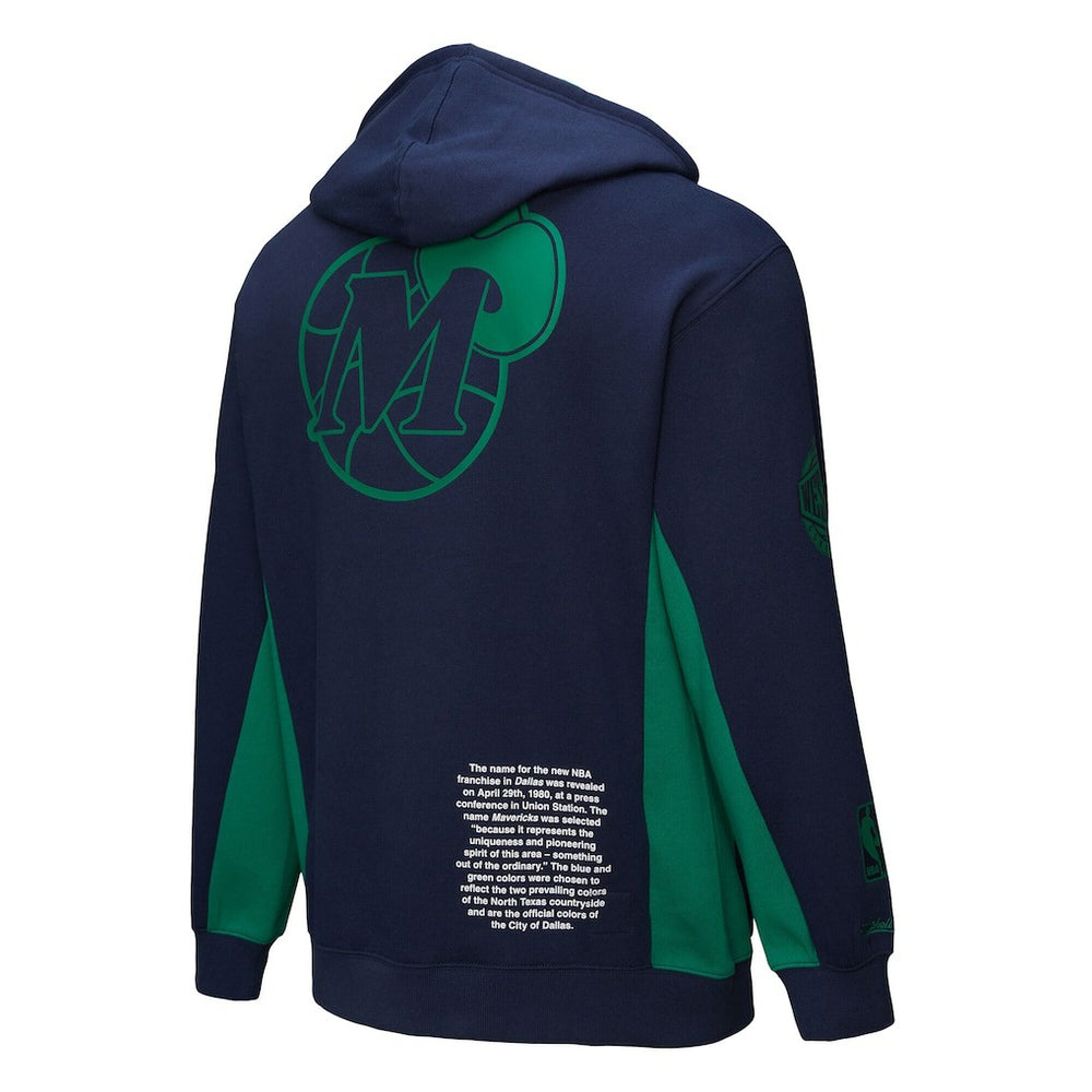Dallas Mavericks Hardwood Classics Team Origins Fleece Pullover Hoodie Navy
