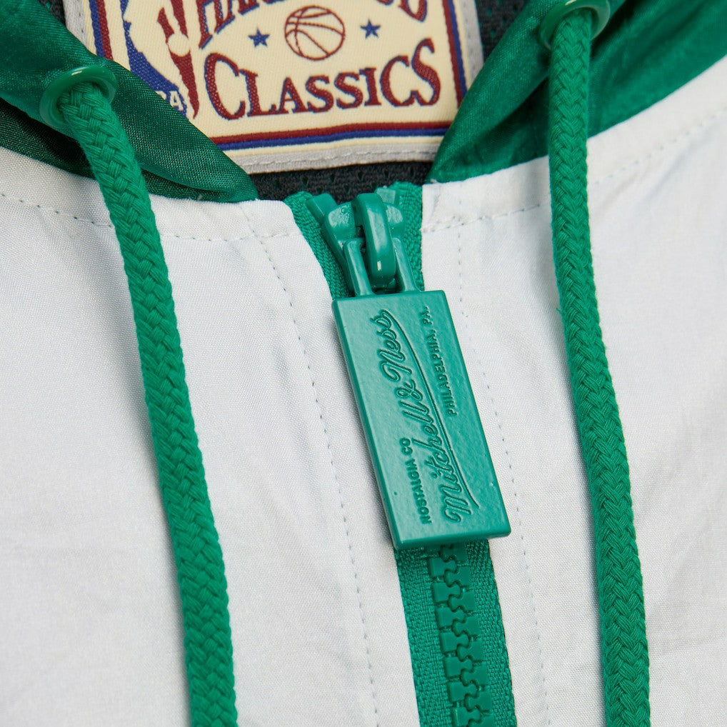 Boston Celtics Hardwood Classics Team Origins Anorak Quarter-Zip Windbreaker Jacket Kelly Green