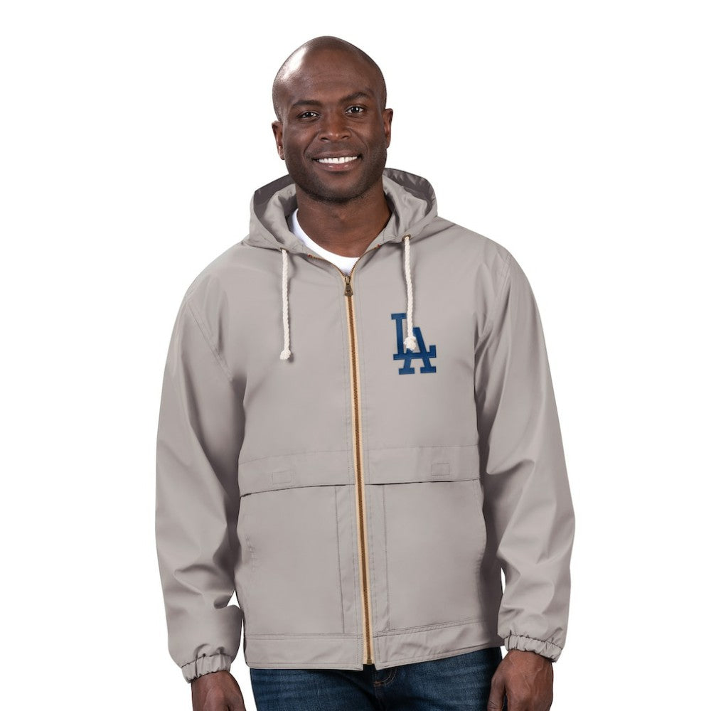Los Angeles Dodgers G-III Sports by Carl Banks Full-Zip Rain Jacket - Gray Jackets
