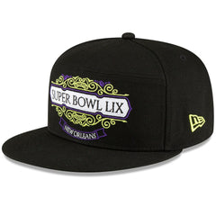 Philadelphia Eagles New Era Super Bowl LIX Tarmac Split Panel 9FIFTY Snapback Hat Black