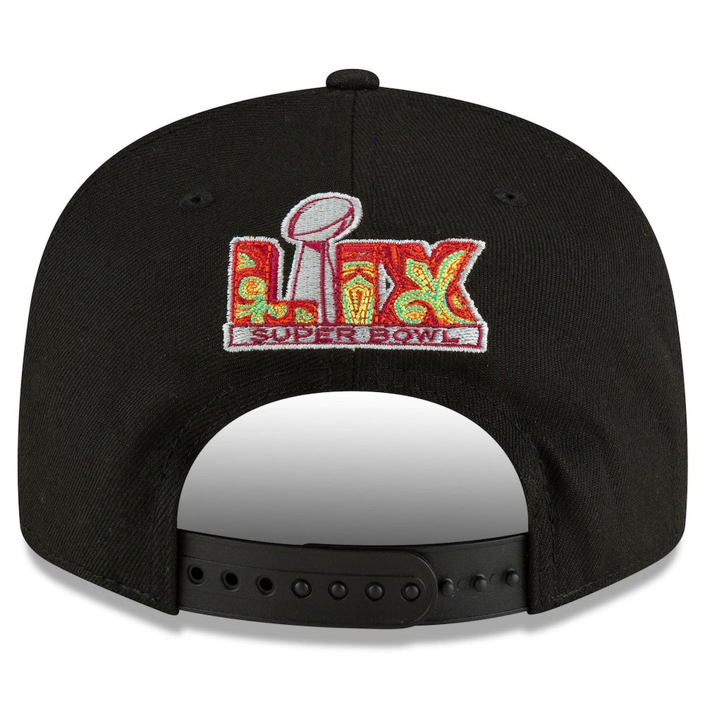 Philadelphia Eagles New Era Super Bowl LIX Tarmac Split Panel 9FIFTY Snapback Hat Black