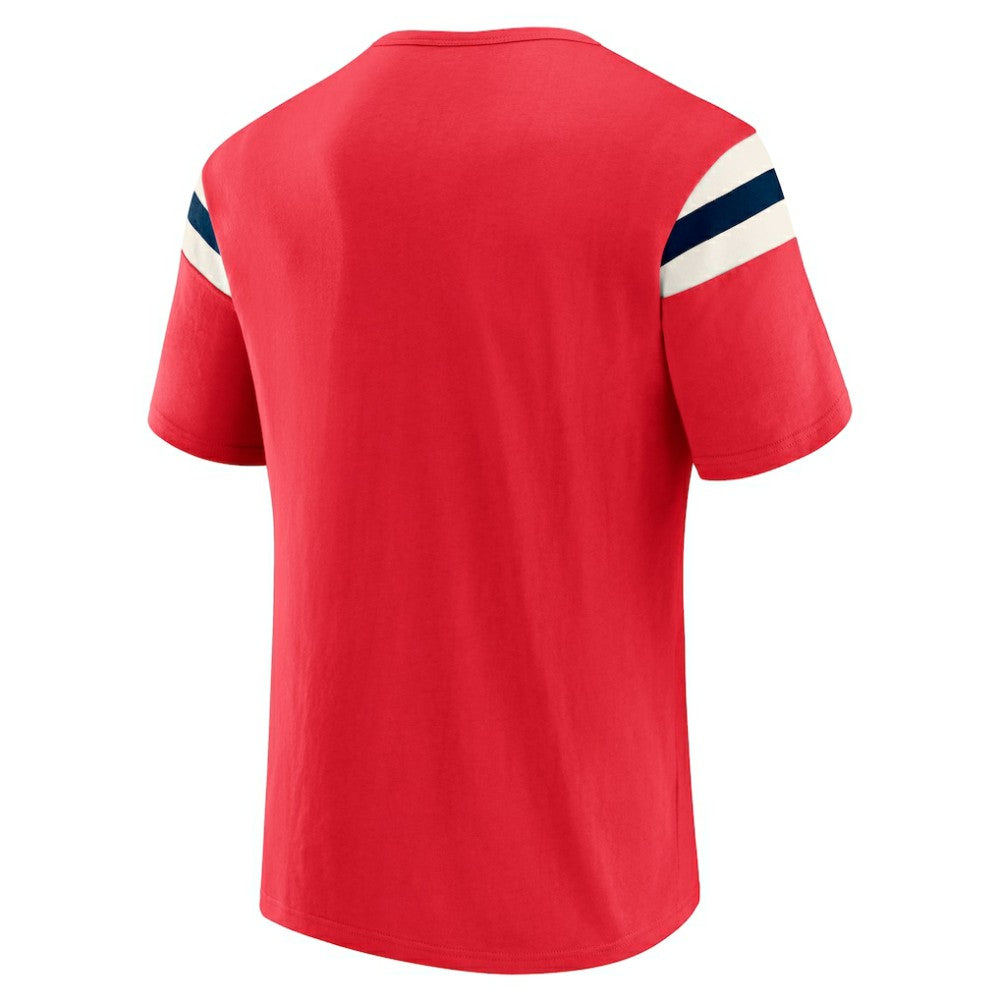 Washington Nationals Darius Rucker Collection by Fanatics Distressed Sleeve Stripe T-Shirt - Red T-shirts