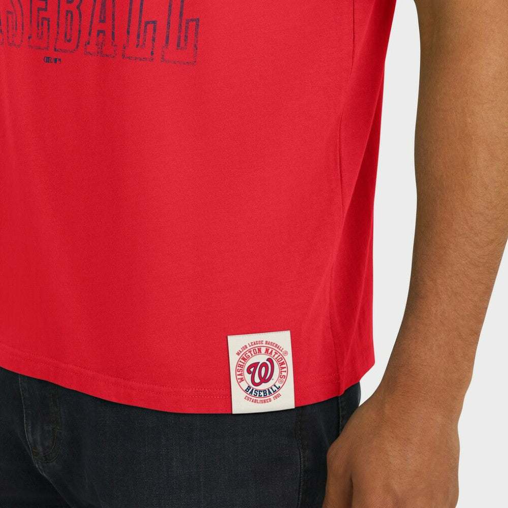 Washington Nationals Darius Rucker Collection by Fanatics Distressed Sleeve Stripe T-Shirt - Red T-shirts