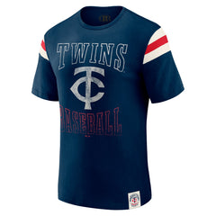 Minnesota Twins Darius Rucker Collection by Fanatics Distressed Sleeve Stripe T-Shirt - Navy T-shirts