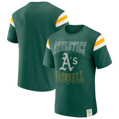 Athletics Darius Rucker Collection by Fanatics Distressed Sleeve Stripe T-Shirt - Green T-shirts