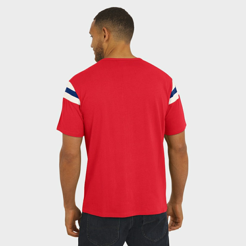 Philadelphia Phillies Darius Rucker Collection by Fanatics Distressed Sleeve Stripe T-Shirt - Red T-shirts