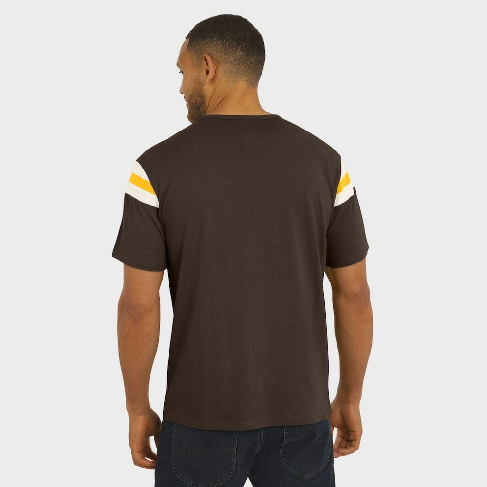 San Diego Padres Darius Rucker Collection by Fanatics Distressed Sleeve Stripe T-Shirt - Brown T-shirts